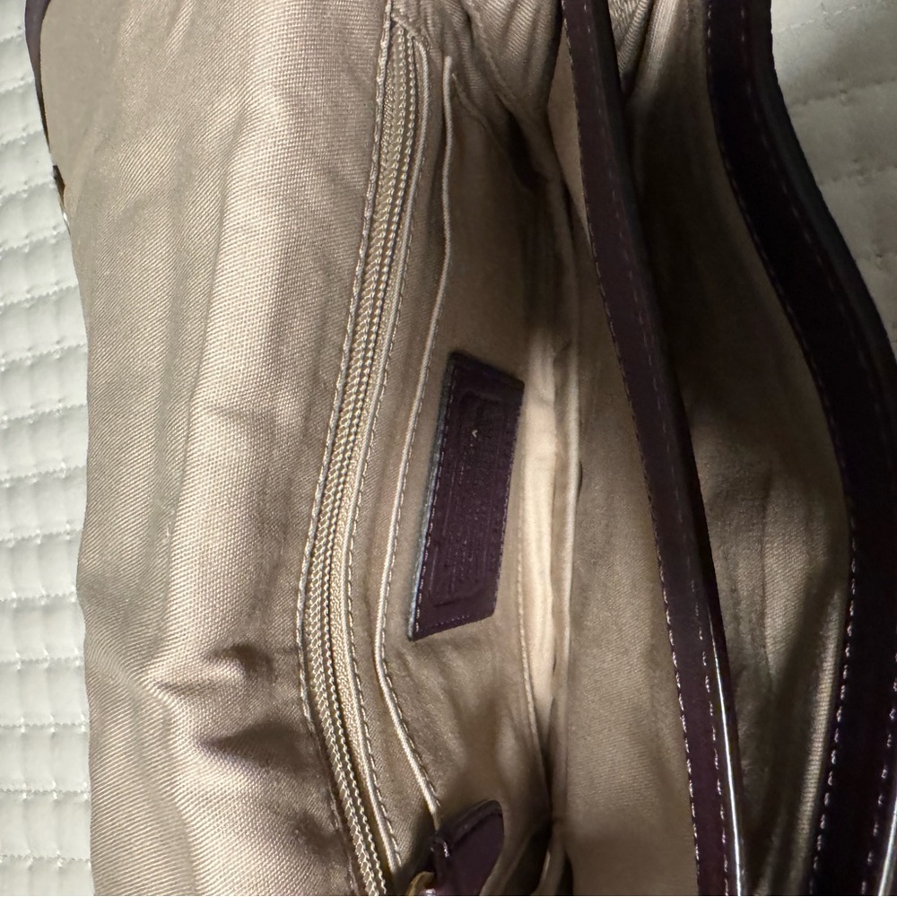 Purple Leather Coach Purse - Picture 5 of 9